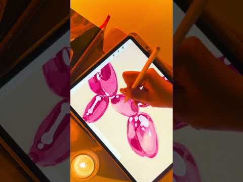 Drawing a Pink Balloon Dog 🎈✨ | Cozy Digital Art #shorts #procreate #procreatetimelapse