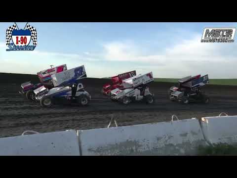 RaceSaver Sprint Heats &amp; Hobby Stock B Feature | I-90 Speedway | 7-3-2021 - dirt track racing video image