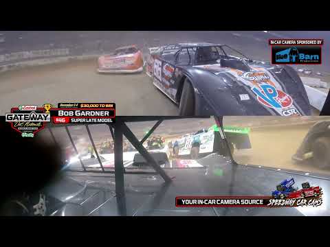 5th Place #4G Bob Gardner at the Gateway Dirt Nationals 2021- Super Late Model In-Car Camera - dirt track racing video image