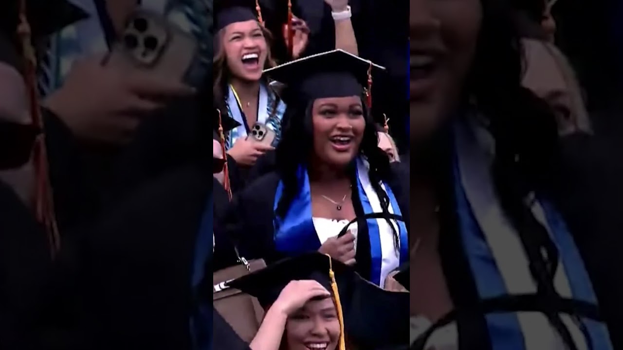 Graduates react to billionaire’s commencement surprise