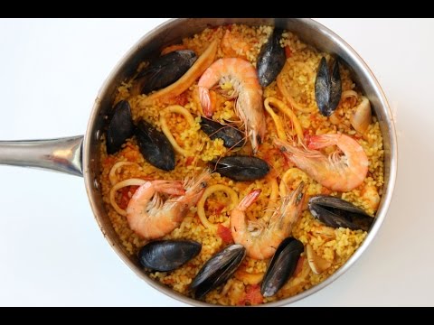 Homemade Seafood Paella - Spain Recipe - CookingWithAlia - Episode 341 - UCB8yzUOYzM30kGjwc97_Fvw