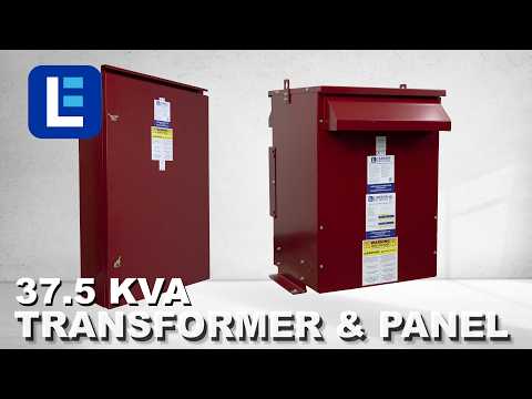37.5 KVA Transformer & Panel, 480V 3PH-120/240V 1PH, (3) Terminal Lug Enclosures - Ruby Red/No Frame