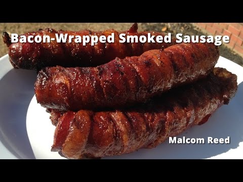 Bacon Wrapped Smoked Sausage | Smoked Sausage wrapped in Bacon Malcom Reed HowToBBQRight - UC--MxpGXJ3LVD8KvlNzRlcA