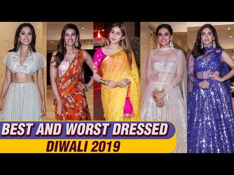Video - Bollywood Fashion - Best And Worst Dressed | Sara Ali Khan, Taapsee Pannu, Bhumi Padnekar - Diwali Bash 2019 #India