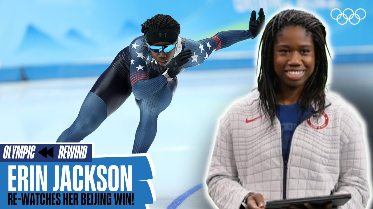 Erin Jackson reacts to her Beijing 2022 gold medal performance! | Olympic Rewind