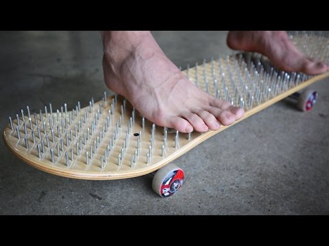 BED OF NAILS SKATEBOARD *BLOOD ALERT!* | YOU MAKE IT WE SKATE IT EP 73 - UC9PgszLOAWhQC6orYejcJlw