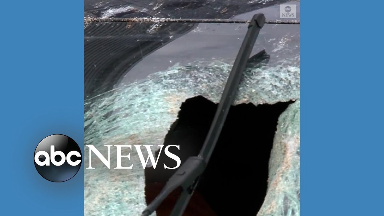 Chunk of concrete crashes into driver’s windshield