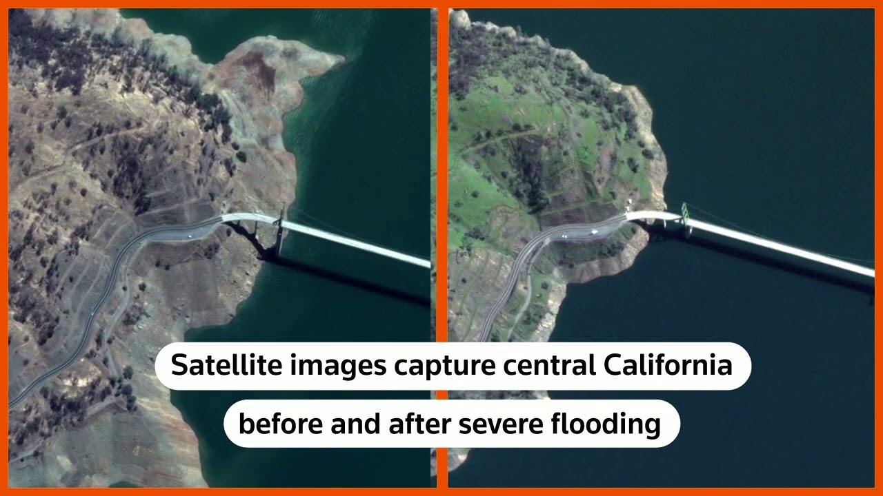 Satellite images capture scale of California floods
