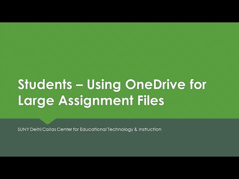 Using OneDrive for Large Assignment Files