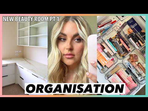 organising my NEW beauty room ?? pt 1 ? new makeup collection, primers & foundation, eye stuff