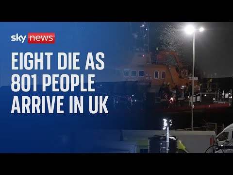 Eight die as 801 people arrive in UK on small boats
