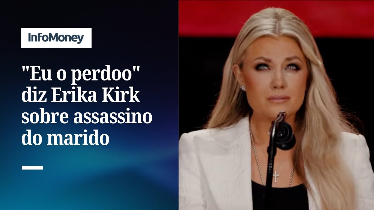 Esposa de Charlie Kirk diz que perdoa assassino do marido em seu funeral