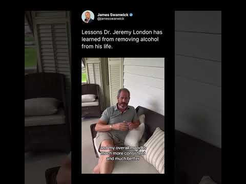 Couldn’t agree more with @drjeremylondon on removing alcohol from life.