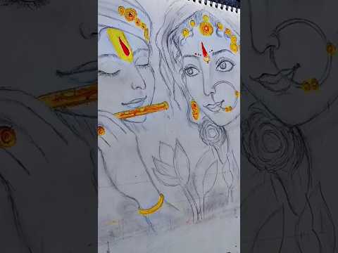 Radha Krishna💖✨ drawing#radhakrishna #radha #krishna #drawing #art #trending #viral #youtubeshorts