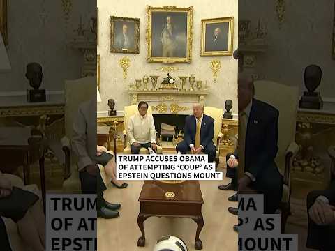Trump accuses Obama of attempting 'coup' as Epstein questions mount | AFP #shorts