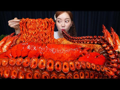 초대왕 문어다리 🐙 불닭볶음면 추가한 문어 해물찜 먹방 Giant Octopus Legs ! Spicy Buldak Ramen Seafood Mukbang ASMR Ssoyoung