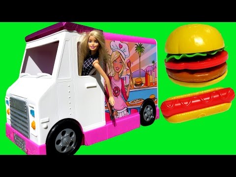 FOOD Truck ! ELSA & ANNA toddlers & Barbie - KETCHUP everywhere - Hotdogs Burgers Pizza Sandwich - UCQ00zWTLrgRQJUb8MHQg21A