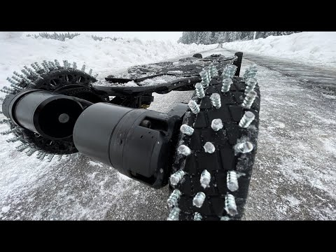 INSANE DIY Spiked Snow Electric Skateboard Tires