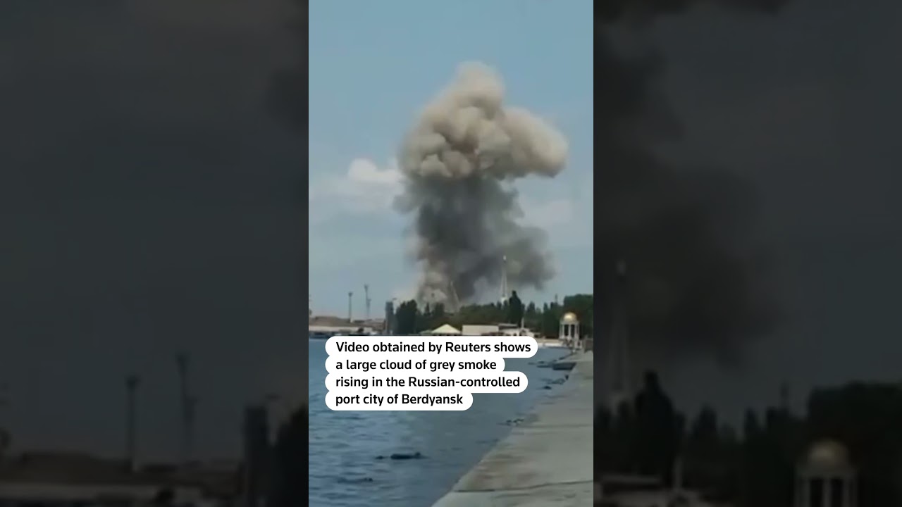 Smoke rises near Ukraine port area