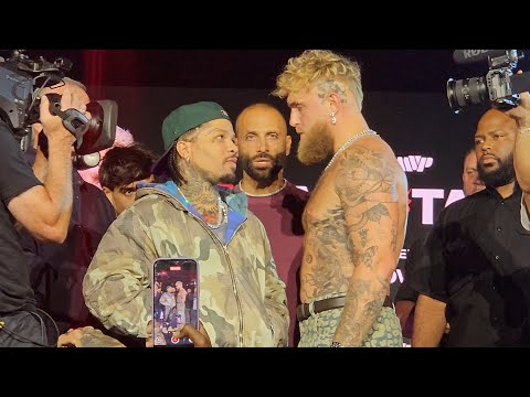 Jake Paul vs Tank Davis FACE OFF • INSANE SIZE DIFFERENCE First Look