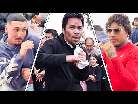 Manny Pacquiao FULL WORKOUT with Teofimo Lopez, The Vargas Dynasty, & Cris Cyborg • NO JOKE ROUTINE