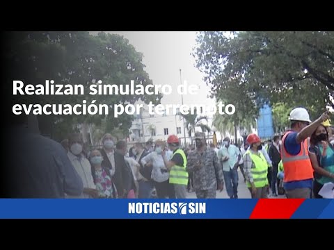 Instituciones del estado realizan simulacro de evacuación ante terremoto