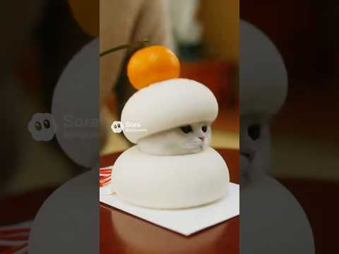 鏡餅、中から猫が出てきた🐱🎍 #猫動画 #猫あるある #猫のいる暮らし #catlover #catlife