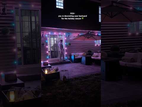 decorate my backyard for the holiday season with me 🌳 #asmrsounds #backyard #holiday #shorts