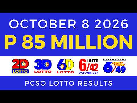Lotto Result Today 9PM October 8 2026 PCSO