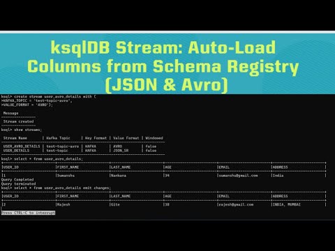 Kafka # 026 # ksqlDB Stream: Auto-Load Columns from Schema Registry (JSON & Avro)