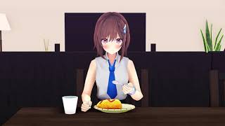 道明寺ここあがひたすらオムライスを食べる