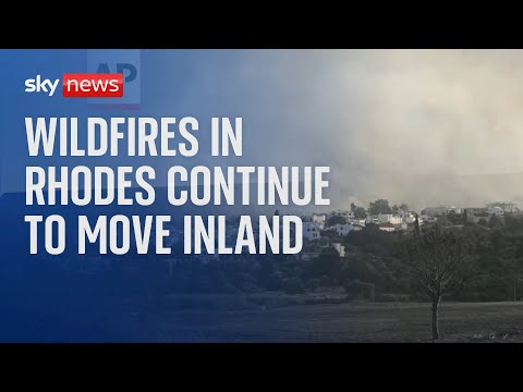 Watch live: Brits evacuated as wildfires sweep through Rhodes