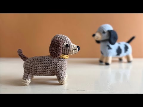 tutorial: crochet DACHSHUND mini, part 6 (tail, sew the details)