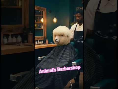 ✨ “Sheep in the Chair: A Gentle Transformation at the Barbershop”#viral #sheep#barbershop#animals