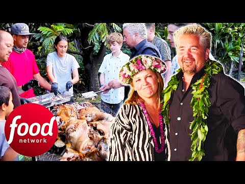 Guy Fieri Prepares Kalua Pig For A Traditional Hawaiian Luau Party | Guy Hawaiian Style