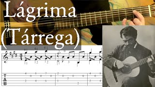 LAGRIMA - Francisco Tarrega - Full Tutorial with TAB - Fingerstyle Guitar