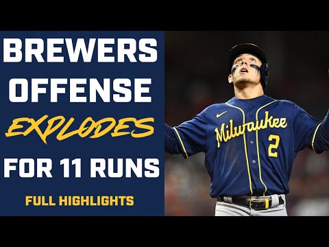 Brewers Offense EXPLODES for 11 Runs vs. Reds! Full highlights video clip