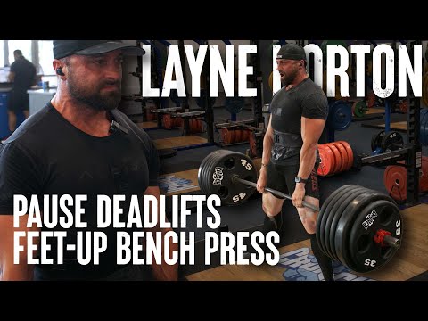 Powerlifting Recovery Training | Pause Deadlifts + Feet-Up Bench Press | Biolayne