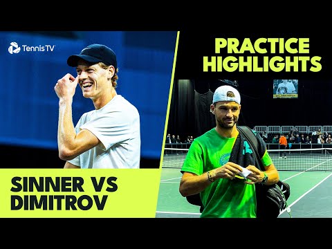 Jannik Sinner & Grigor Dimitrov Practice Together | Rotterdam 2024