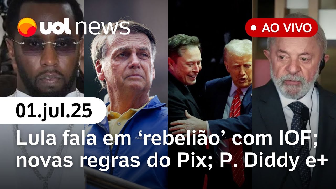 Conta de luz mais cara; Musk provoca Trump; novas regras do Pix; julgamento de P. Diddy; e + ao vivo