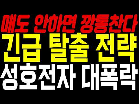 [성호전자 주가전망] "이 가격" <strong>매도</strong> 안하면 설거지 그대로 당합니다! 세력 탈출 대응법 <strong>공개</strong>! #성호전자주가전망 #성호전자주가 #성호전자