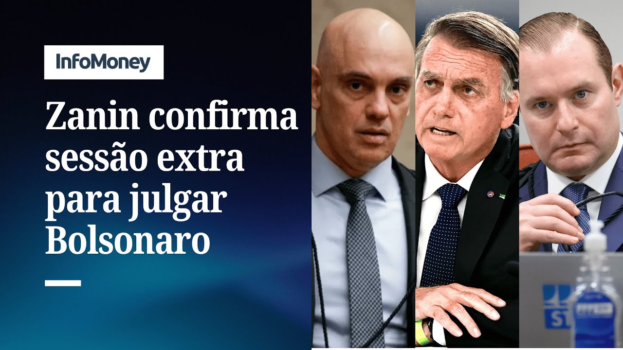 Moraes pede e Zanin confirma sessão extra para julgamento de Bolsonaro | InfoMoney News