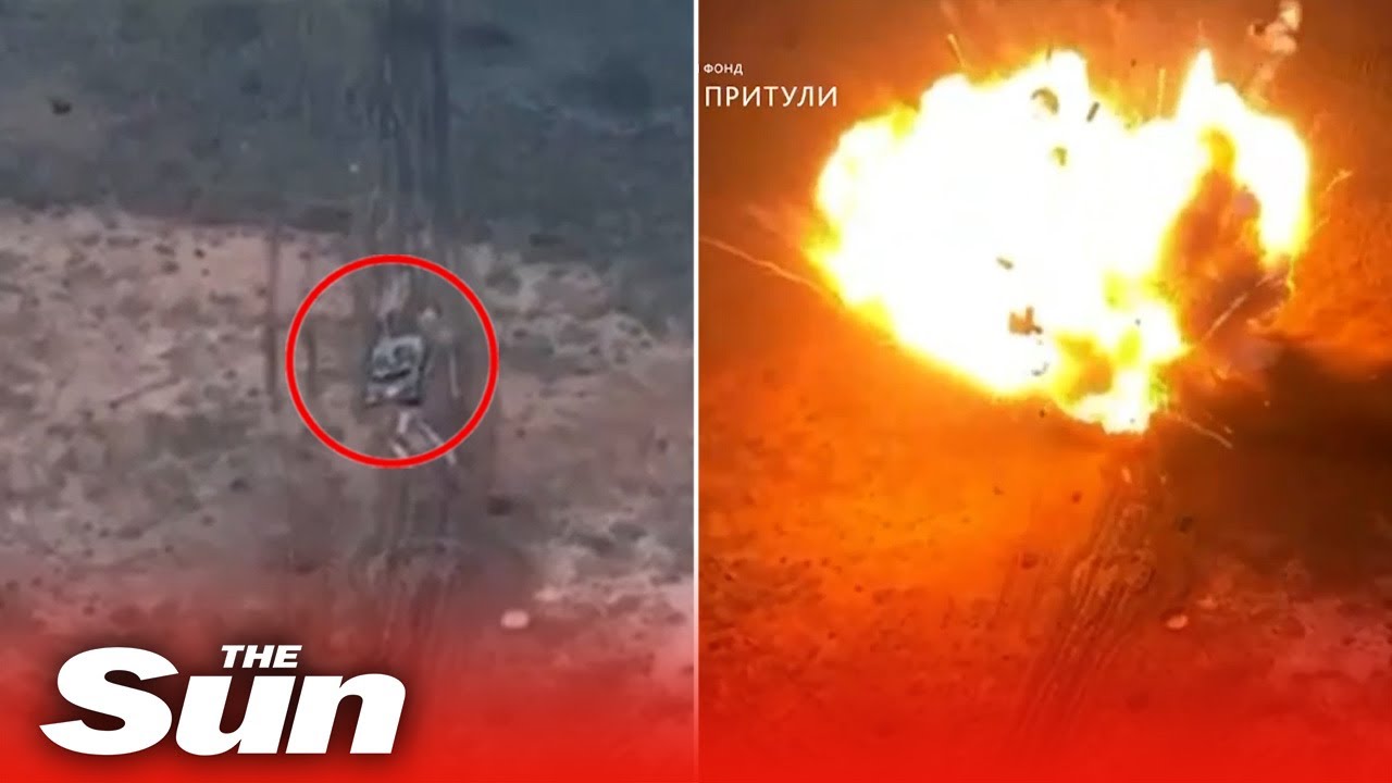 Russian T-80 tanks EXPLODES after being struck by Ukrainian Forces in east of Ukraine