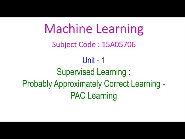 The PAC Model of Machine Learning