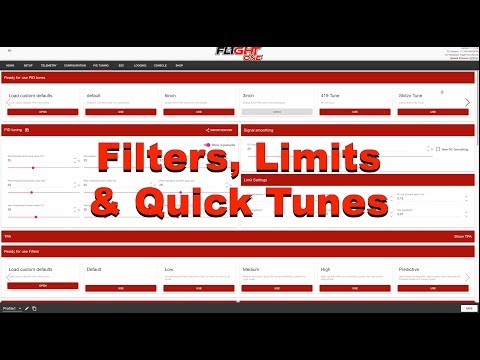 Filters, Limits, Quick Tunes and Quick Filters in FlightOne v1.1 formerly RaceFlight - UCrDqXVdOO2dC420YMLuFwMw