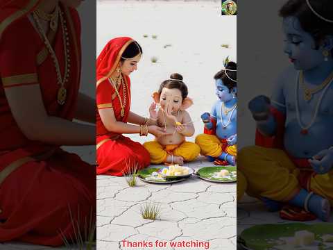 गणेश जी ने सारा माखन खा लिया 😄 | Krishna Aur Ganesh Ki Pyari Kahani  #jaidmeel #kriahna #shortfeeds