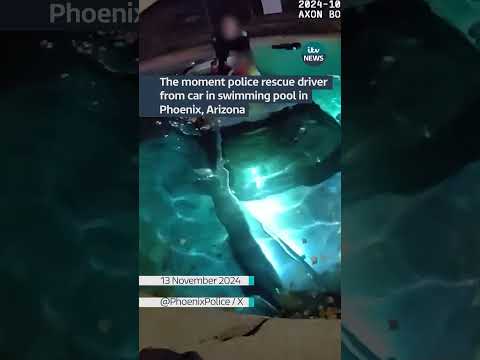 Police rescue driver from car in swimming pool in Phoenix, Arizona
