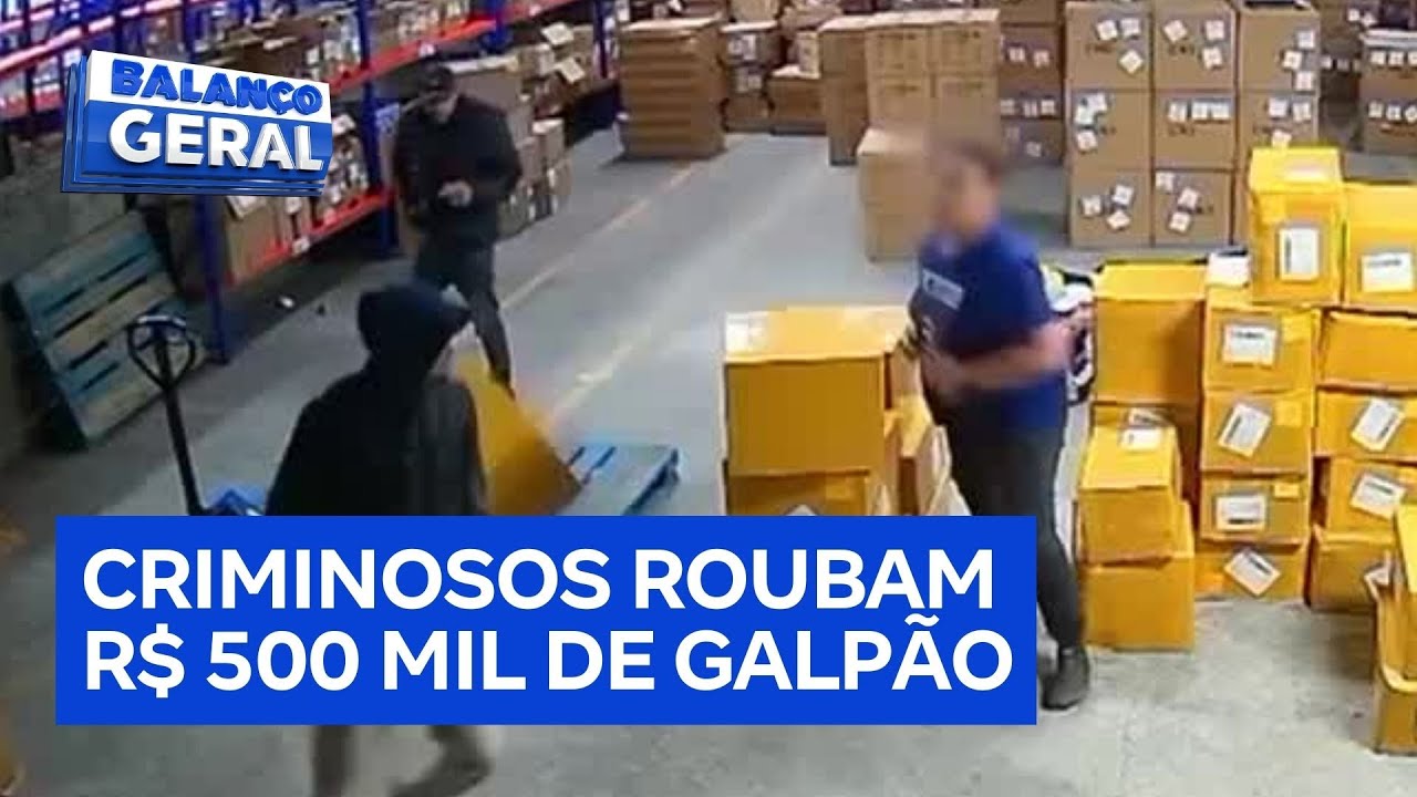 Criminosos trancam funcionários de galpão em banheiro e roubam R$ 500 mil em mercadorias