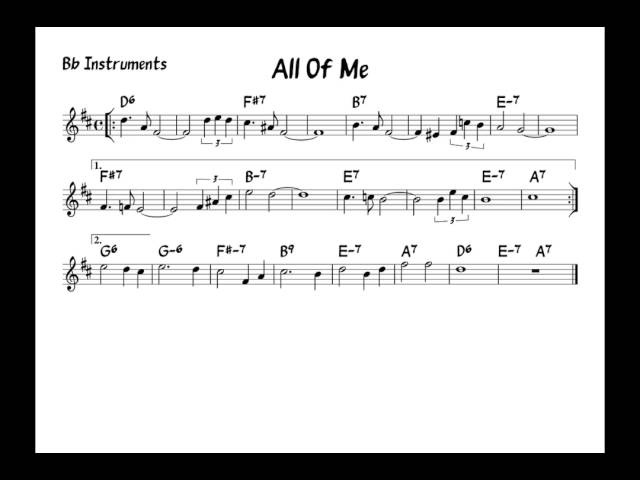 All of Me – Trumpet Sheet Music for Jazz