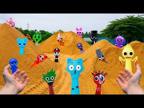 Crazy Discovery ...!!😱 I Found ALL SPRUNKI Buried Inside a Huge Messy Sand Pile, Dare to Come Along?